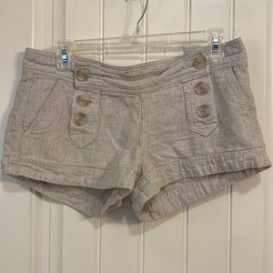 Express linen blend tan shorts